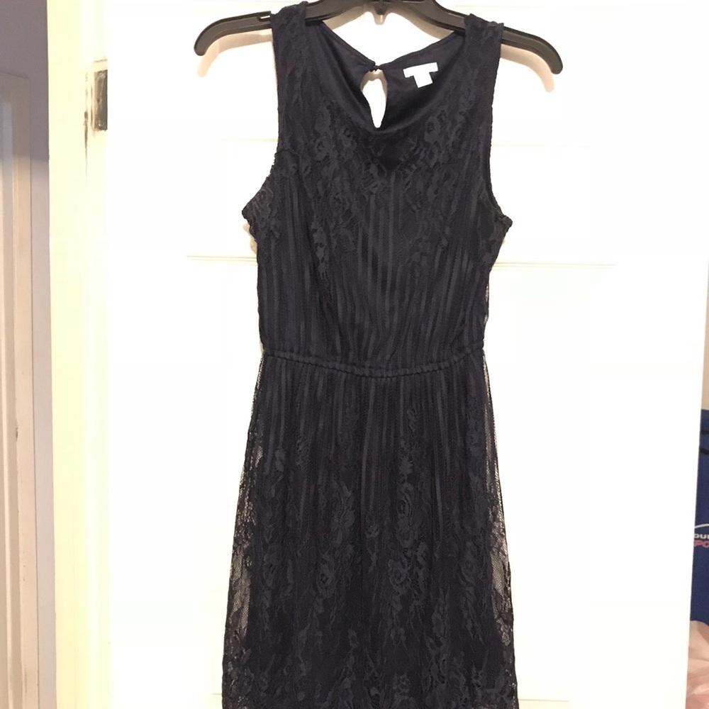 Cute navy blue‎ lace dress